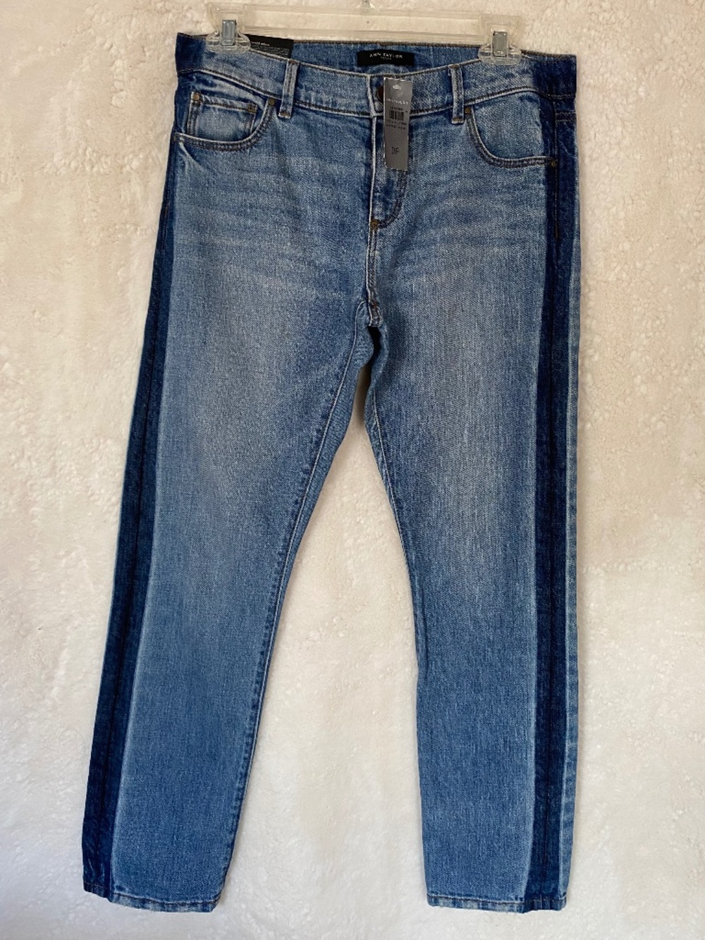 Ann Taylor Petite The Girlfriend Low Rise Jeans in two-tone Blue - Size 0P (NWT)